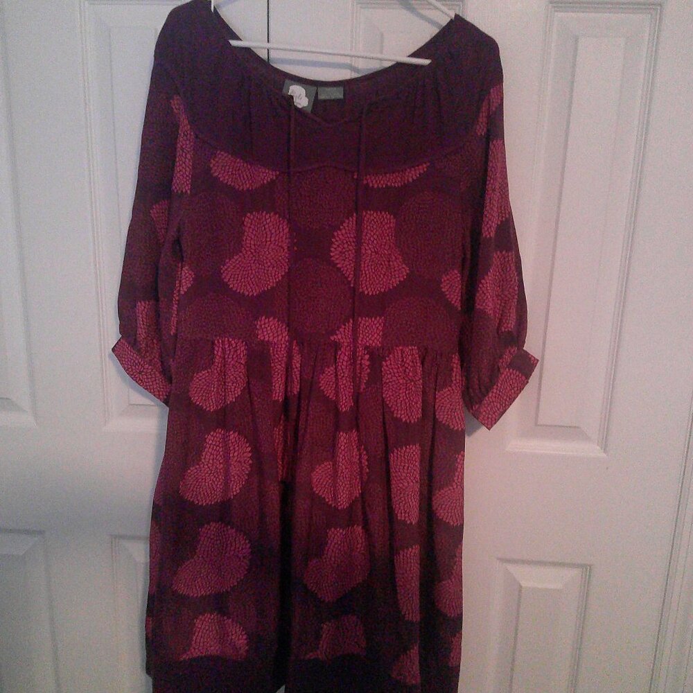 Ladies' Anthropologie Silk "Girls from Savoy" Brand Silk Dress 12